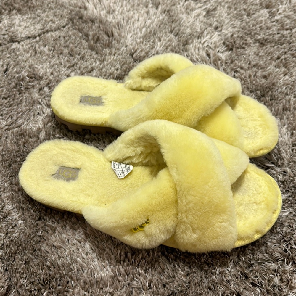 Yellow Ugg Slippers - Open toe and open back - Size 9